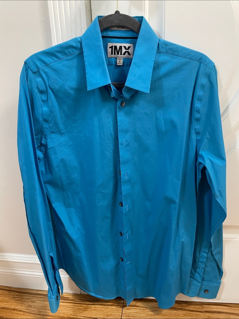 Men's Bright Teal Button-Up Dress Shirt